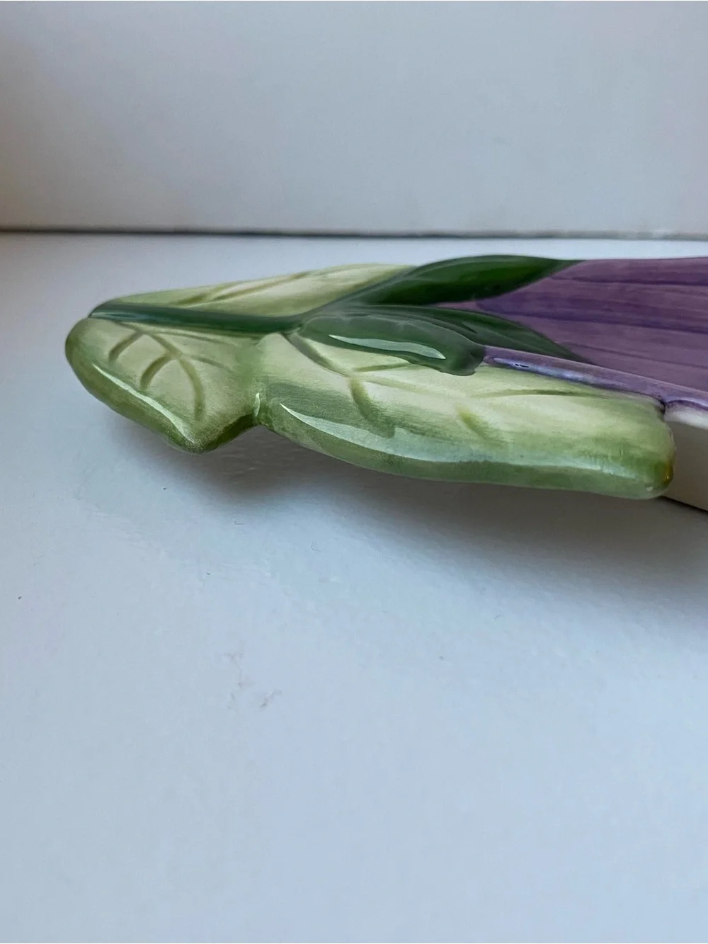 Eggplant Ceramic Spoon Rest La Ceramica Italy Purple Holder Kitchen EUC Italian